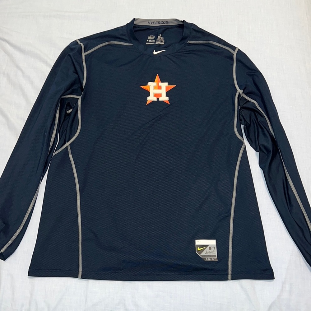 Houston Astros team issue MLB Authentic Dri Fit Hypercool Long sleeve tee